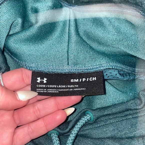 Under Armour tank top sweatshirt material forest green muck neck sleeveless SZ S - Picture 8 of 8